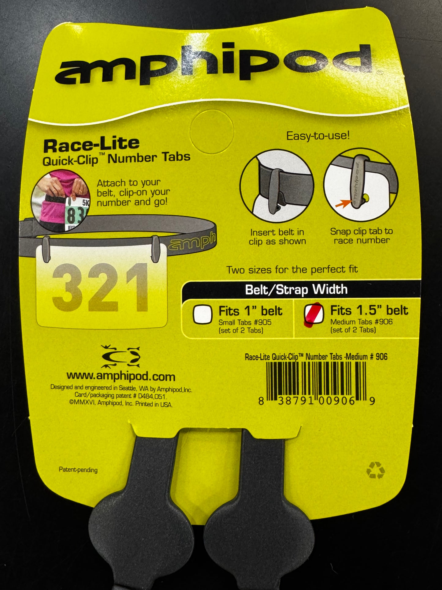 Amphipod - Race-Lite Quick-Clip Number Tabs (medium)